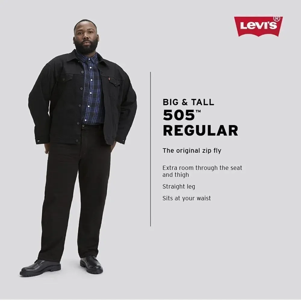 Levi's Men's 505 Regular Fit Jeans 40x36 B&T
